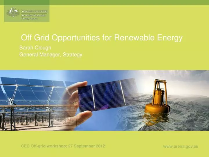 off grid opportunities for renewable energy