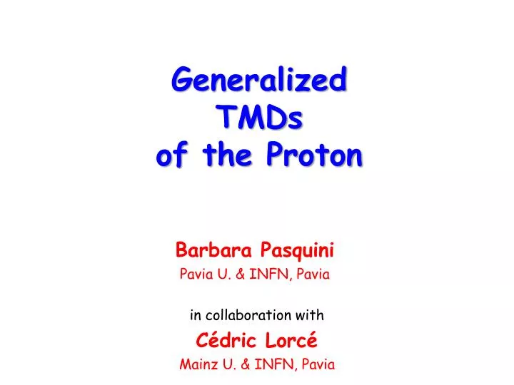 generalized tmds of the proton