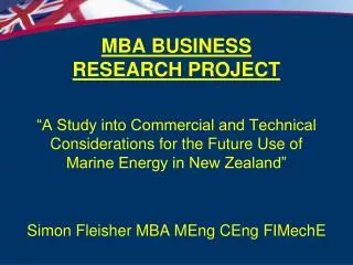 MBA BUSINESS RESEARCH PROJECT