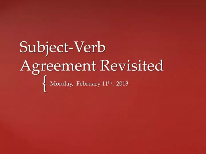 subject verb agreement revisited