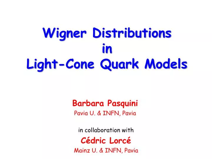 wigner distributions in light cone quark models