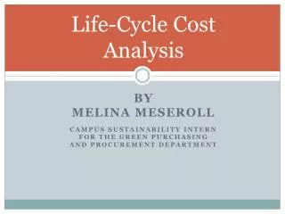 life cycle cost analysis