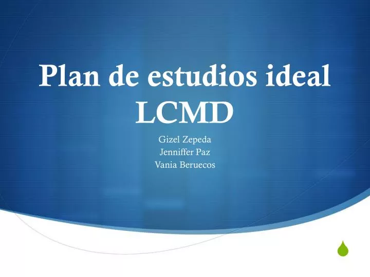 plan de estudios ideal lcmd