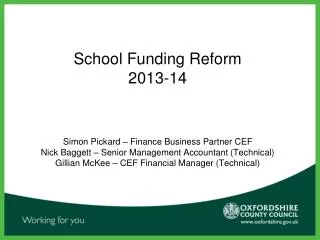 School Funding Reform 2013-14