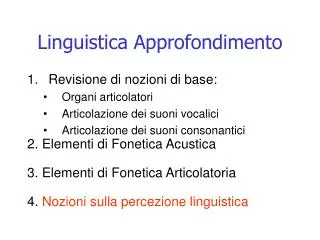 linguistica approfondimento