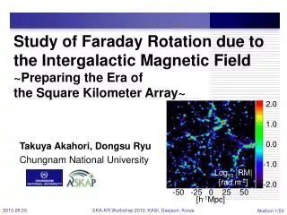 Takuya Akahori, Dongsu Ryu Chungnam National University