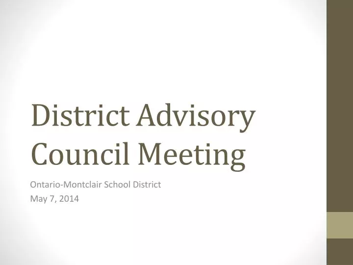 district advisory council meeting