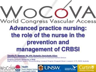 Advanced practice nursing: the role of the nurse in the prevention and management of CRBSI