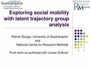 Exploring social mobility with latent trajectory group analysis