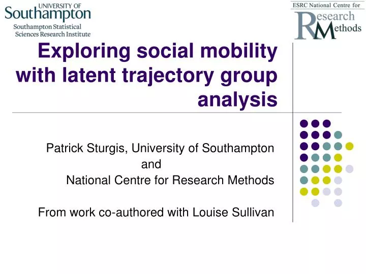 exploring social mobility with latent trajectory group analysis