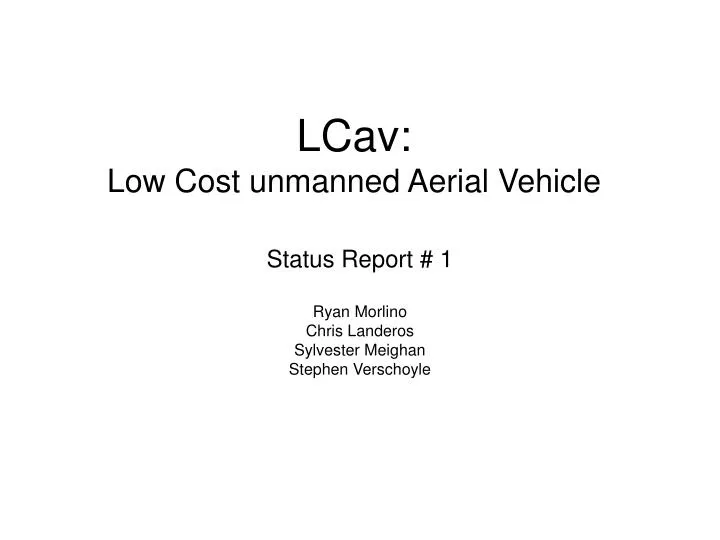 lcav low cost unmanned aerial vehicle