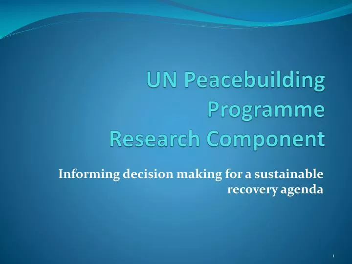 un peacebuilding programme research component