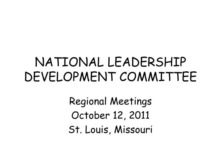 national leadership development committee
