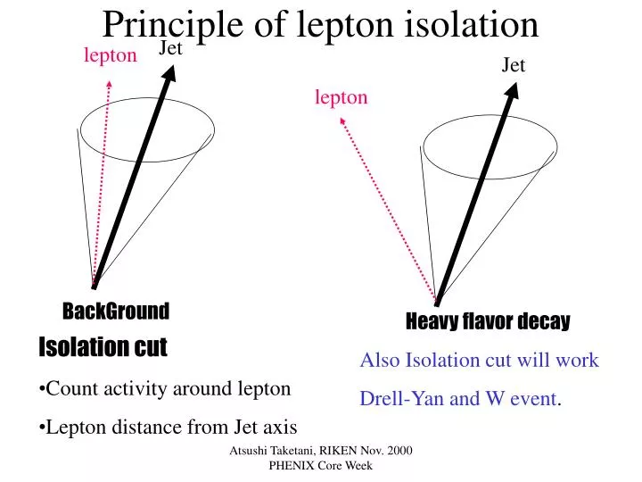 principle of lepton isolation
