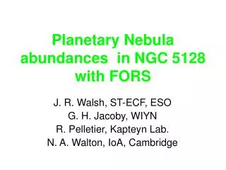 Planetary Nebula abundances in NGC 5128 with FORS