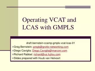 Operating VCAT and LCAS with GMPLS