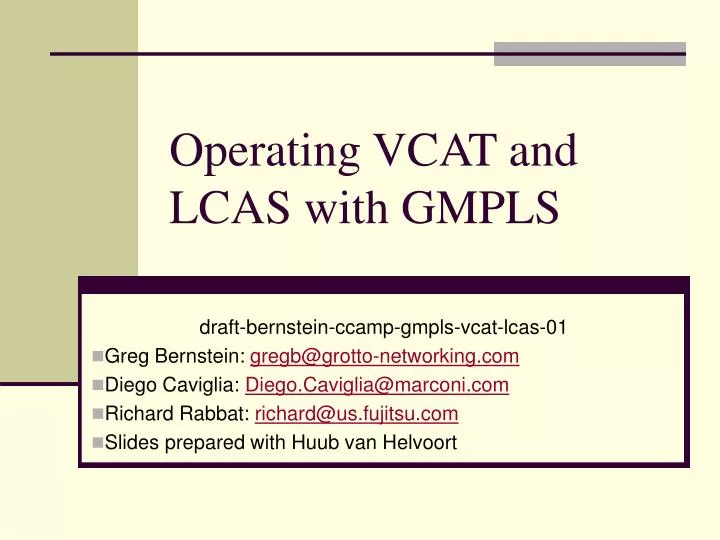 operating vcat and lcas with gmpls