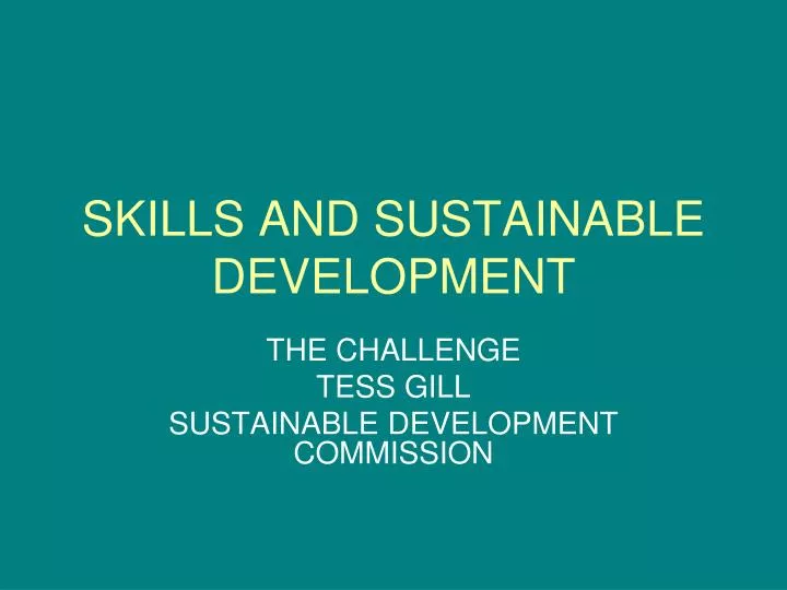 skills and sustainable development