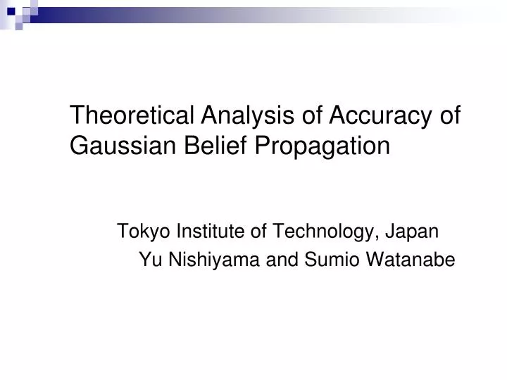 tokyo institute of technology japan yu nishiyama and sumio watanabe