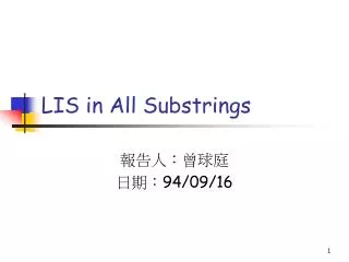 LIS in All Substrings