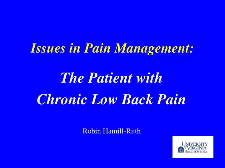 issues in pain management