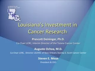 Louisiana's Investment in Cancer Research