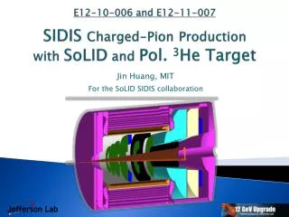 E12-10-006 and E12-11-007 SIDIS Charged-Pion Production with SoLID and Pol. 3 He Target
