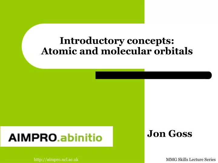 introductory concepts atomic and molecular orbitals