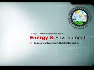 Energy &amp; Environment