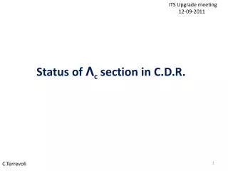 Status of ? c section in C.D.R.