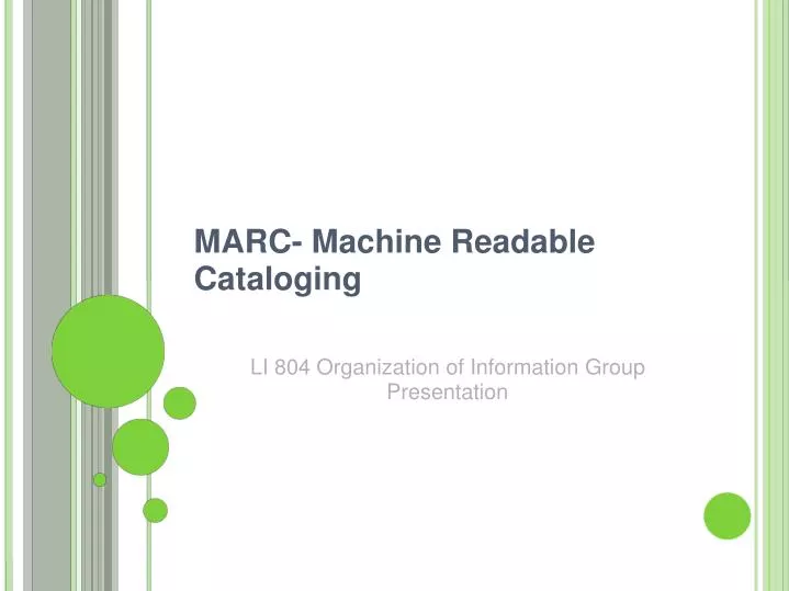 marc machine readable cataloging