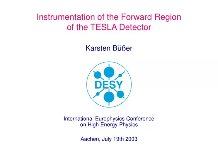 instrumentation of the forward region of the tesla detector