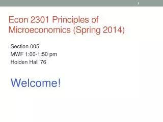 Econ 2301 Principles of Microeconomics (Spring 2014)
