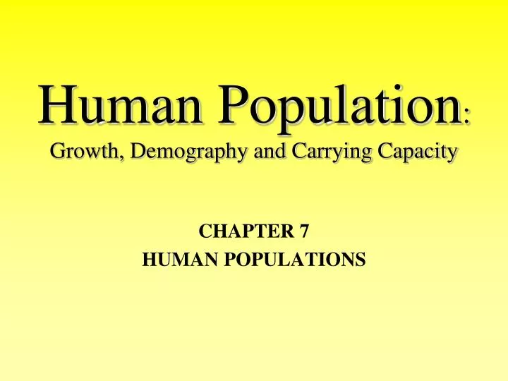 human population growth demography and carrying capacity