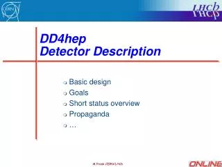 DD4hep Detector Description