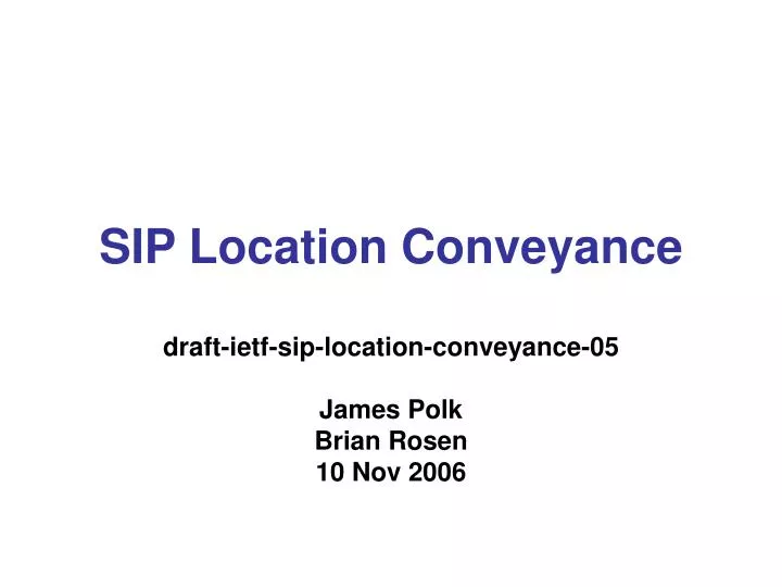 sip location conveyance
