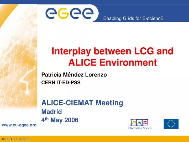 interplay between lcg and alice environment