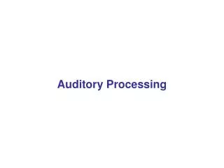 auditory processing