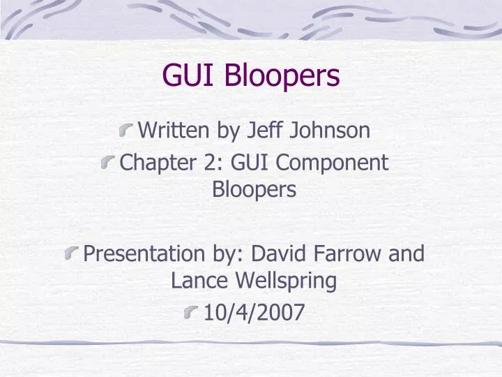 gui bloopers