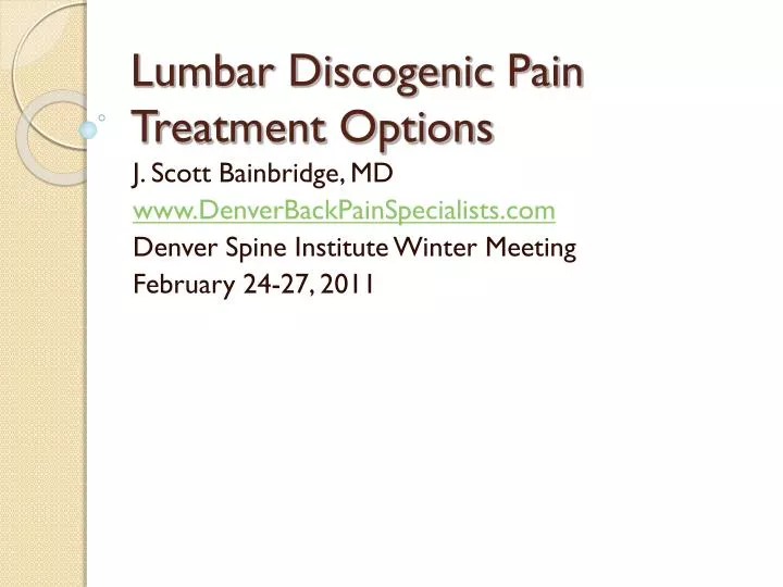 lumbar discogenic pain treatment options
