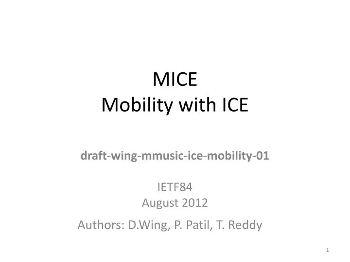 mice mobility with ice