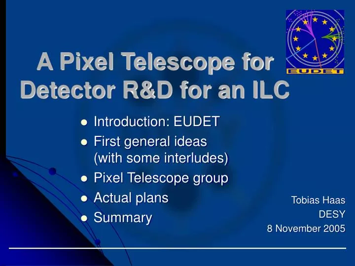 a pixel telescope for detector r d for an ilc