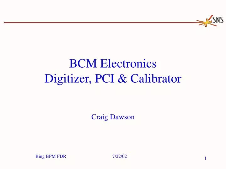 bcm electronics digitizer pci calibrator