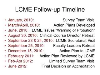 LCME Follow-up Timeline