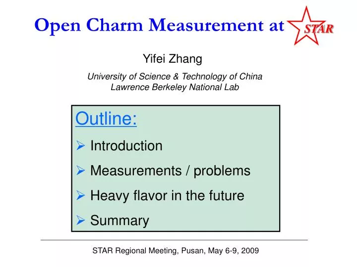 open charm measurement at