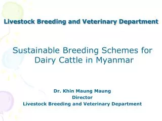Livestock Breeding and Veterinary Department