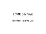 LCME Site Visit - slide 1