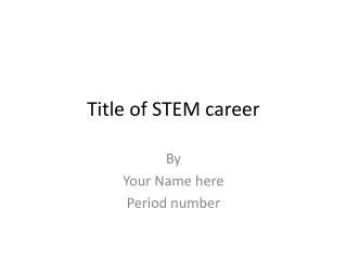 Title of STEM career