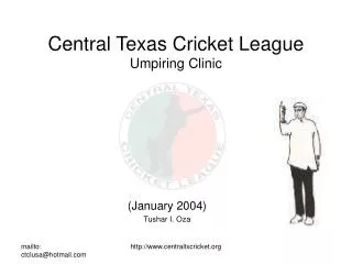 Central Texas Cricket League Umpiring Clinic