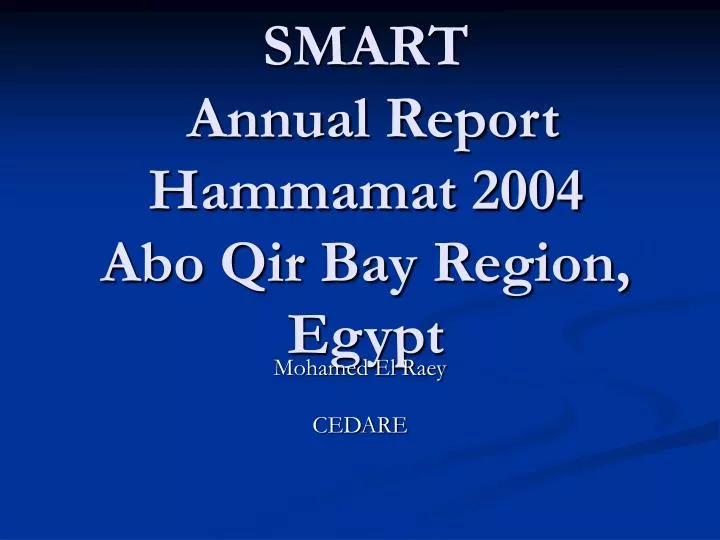 smart annual report hammamat 2004 abo qir bay region egypt